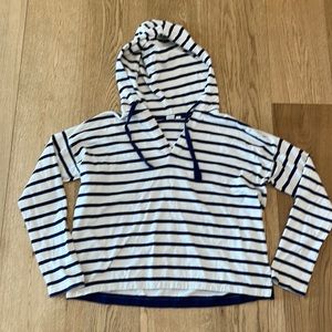 Gap Navy and ivory striped pullover hoodie